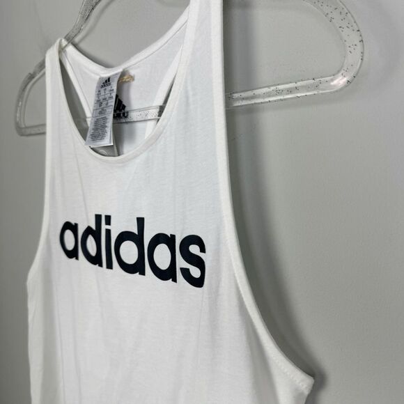 ADIDAS | NEW White & Black Racerback Graphic Tank Top Women’s Size Small - Picture 6 of 12